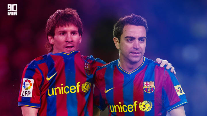 Xavi, Messi, Barcelone