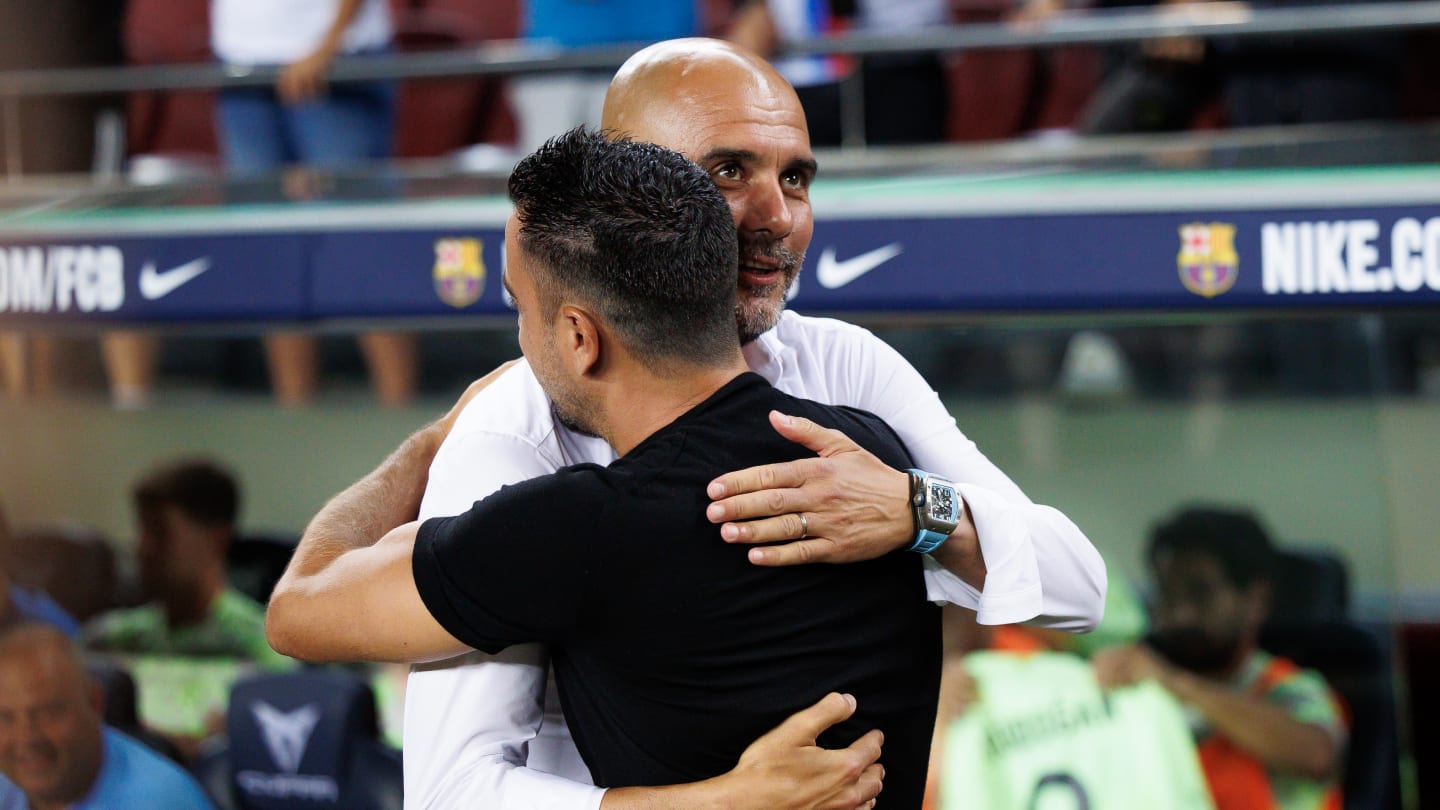 Guardiola, Laporta, Xavi, Barcelone 