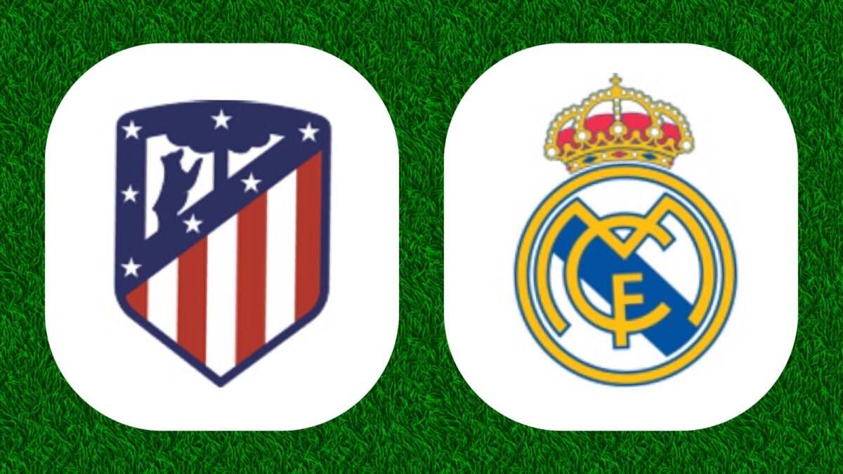 Logo des clubs Atlético et Real Madrid.