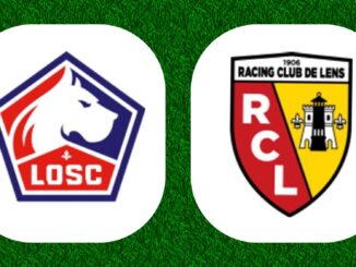 Logos de LOSC et RC Lens sur fond vert.