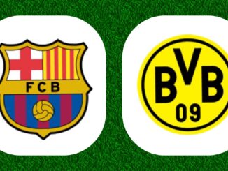 Logos des clubs de Barcelone et Dortmund.