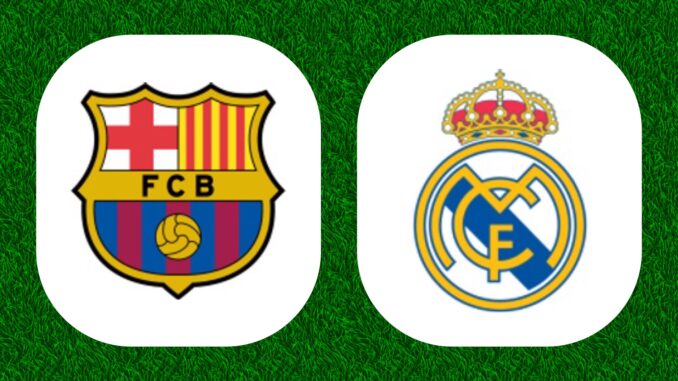 Logos de Barcelone et Real Madrid.