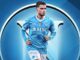 Footballeur en maillot bleu de Naples.