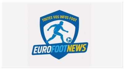 Logo EuroFootNews avec joueur de foot.