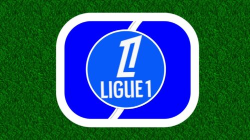 Logo de la Ligue 1 sur herbe verte.
