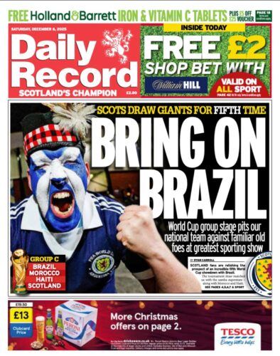 Les journaux sportifs européens pour le samedi 6 décembre 2025