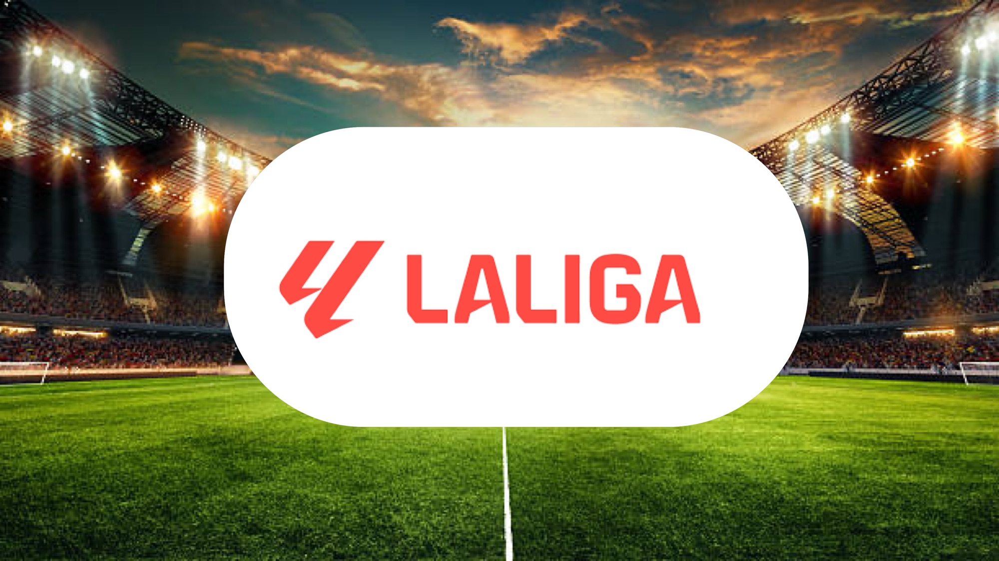 Logo LaLiga sur fond de stade.