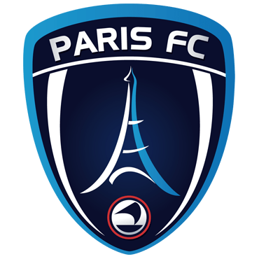 Logo du Paris FC, tour Eiffel stylisée.
