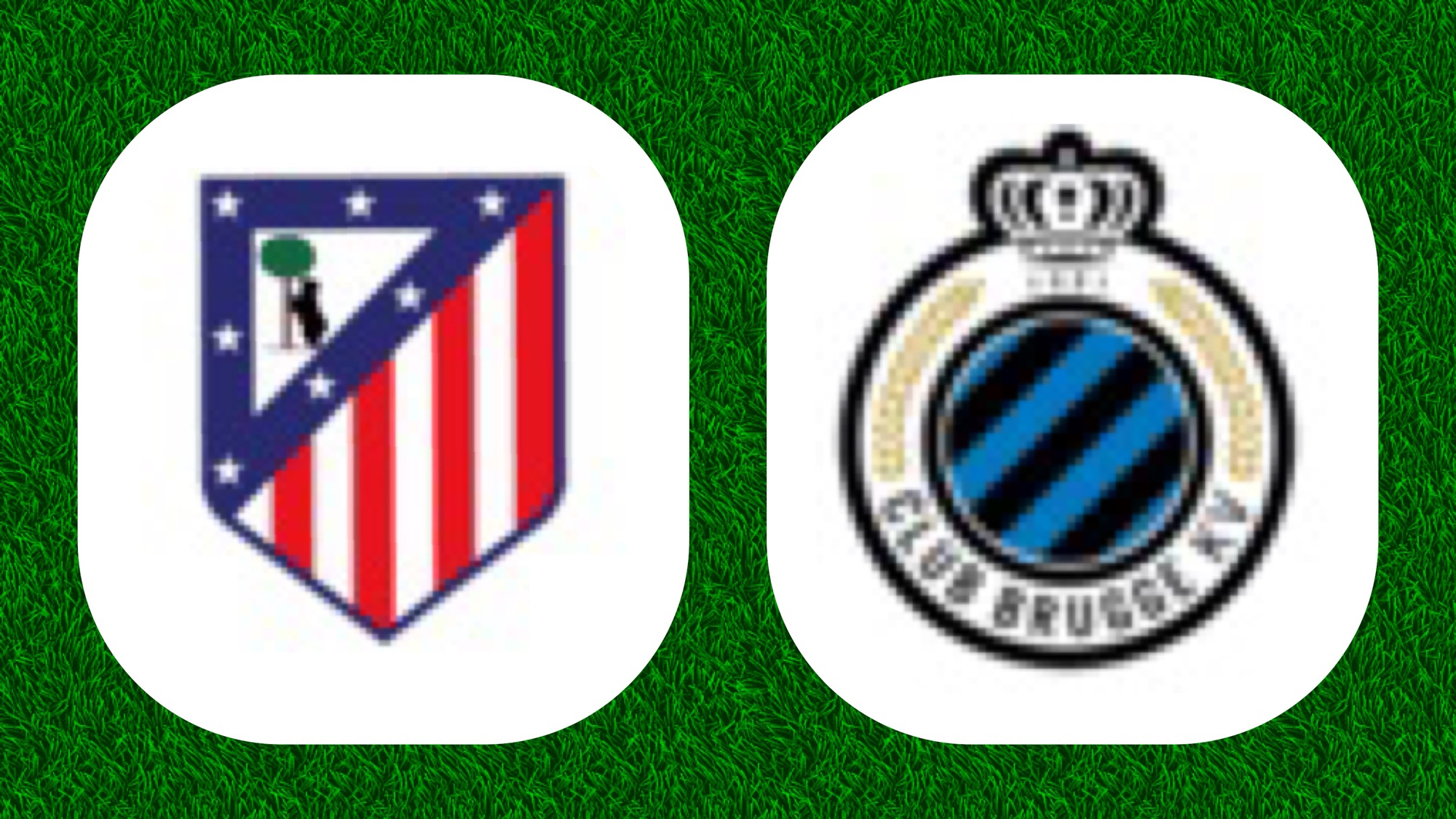 Logos d'équipes de football sur gazon.