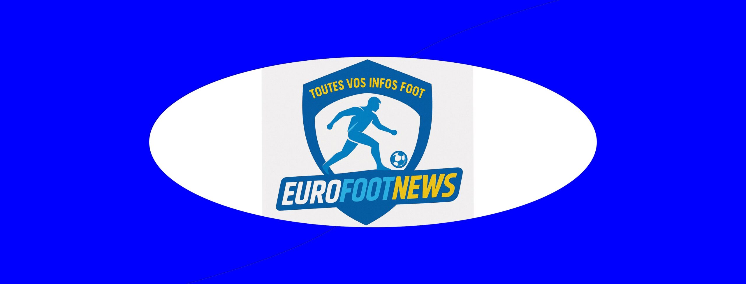 Logo EuroFootNews avec joueur de football stylisé