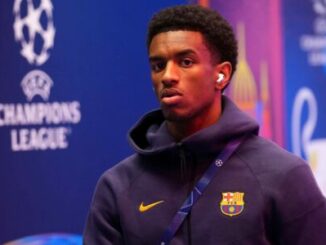 Joueur du FC Barcelone en zone mixte