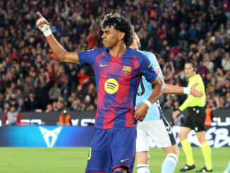 Joueur du FC Barcelone célébrant un but