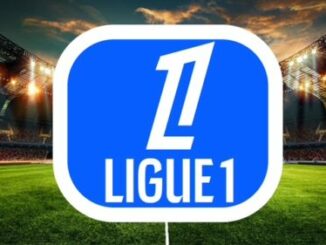 Logo Ligue 1 sur fond de stade éclairé
