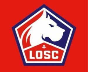 Logo du LOSC Lille sur fond rouge
