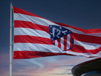 Drapeau rouge et blanc de l’Atlético Madrid