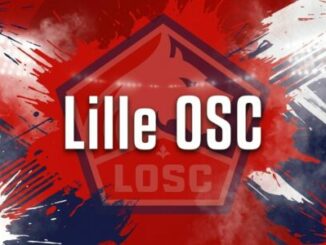 Logo du Lille OSC sur fond tricolore
