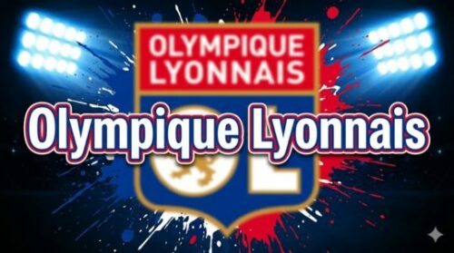 Logo de l’Olympique Lyonnais sous projecteurs