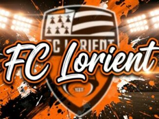 Logo du FC Lorient avec effets orange dynamiques