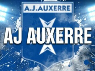 Logo AJ Auxerre sur fond lumineux bleu