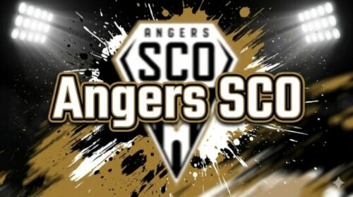 Logo Angers SCO sur fond de projecteurs