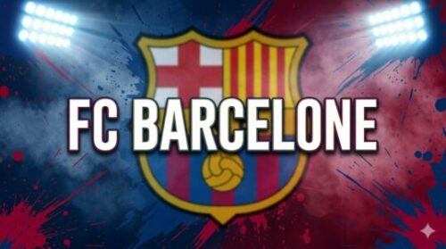 Logo du FC Barcelone sous projecteurs