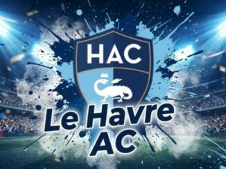 Logo du HAC au stade illuminé