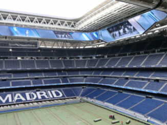 Intérieur du stade Santiago Bernabéu à Madrid