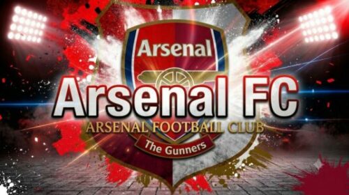 Logo Arsenal FC avec effets lumineux rouges