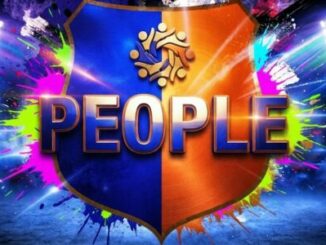 Blason coloré avec le mot PEOPLE
