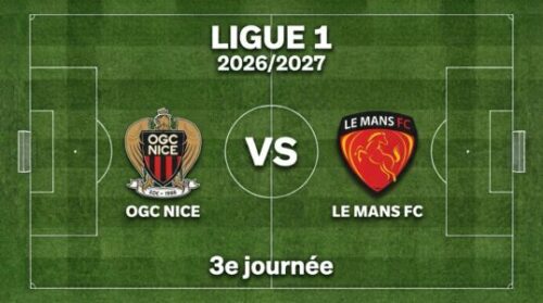 Affiche OGC Nice contre Le Mans FC, Ligue 1