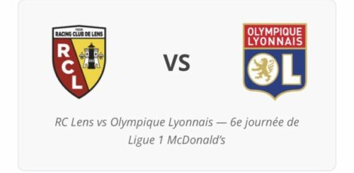Logos RC Lens et Olympique Lyonnais avant match