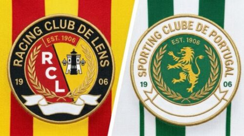 Écussons du RC Lens et du Sporting Portugal