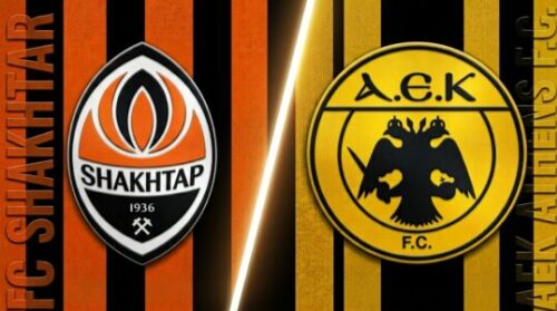 Écussons du Shakhtar Donetsk et de l’AEK Athènes