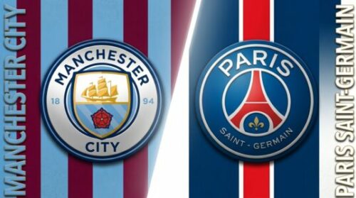 Logos de Manchester City et du Paris Saint-Germain