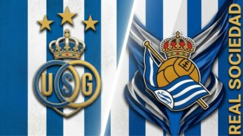 Écussons de l’Union Saint-Gilloise et de la Real Sociedad