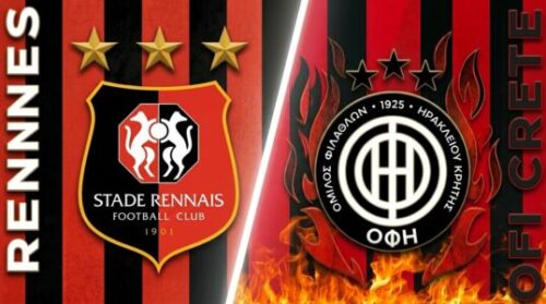 Écussons du Stade rennais et de l’OFI Crète