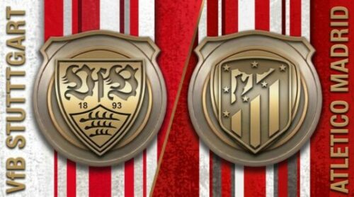 Écussons du VfB Stuttgart et de l’Atlético Madrid