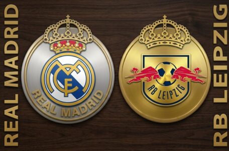 Médaillons des logos Real Madrid et RB Leipzig
